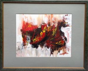 Dragon framed, acrylic on canvas