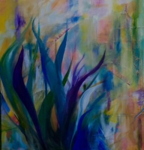 Marsh Reeds oil and cold was, 24x24